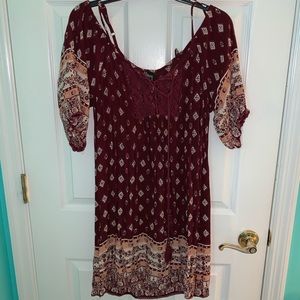 Spaghetti Strap Off The Shoulder Sundress